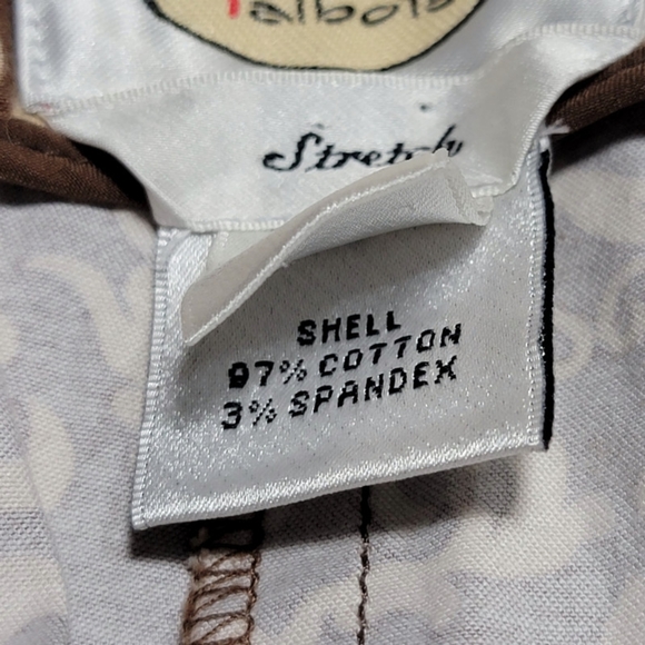 Talbots Womens Size 8 Brown And Tan Print Ankle Pleated Front Pants - Picture 6 of 7